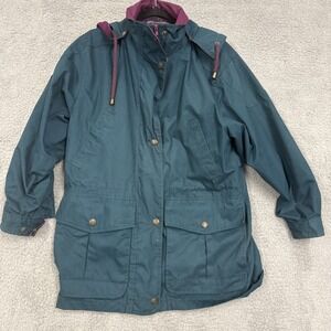 Dash classics Jacket Men Sz Medium Green Barn Coat Lined hooded Vintage 90's USA
